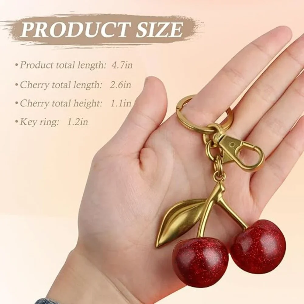 Red Cherries Keychain Purse‎ Bling